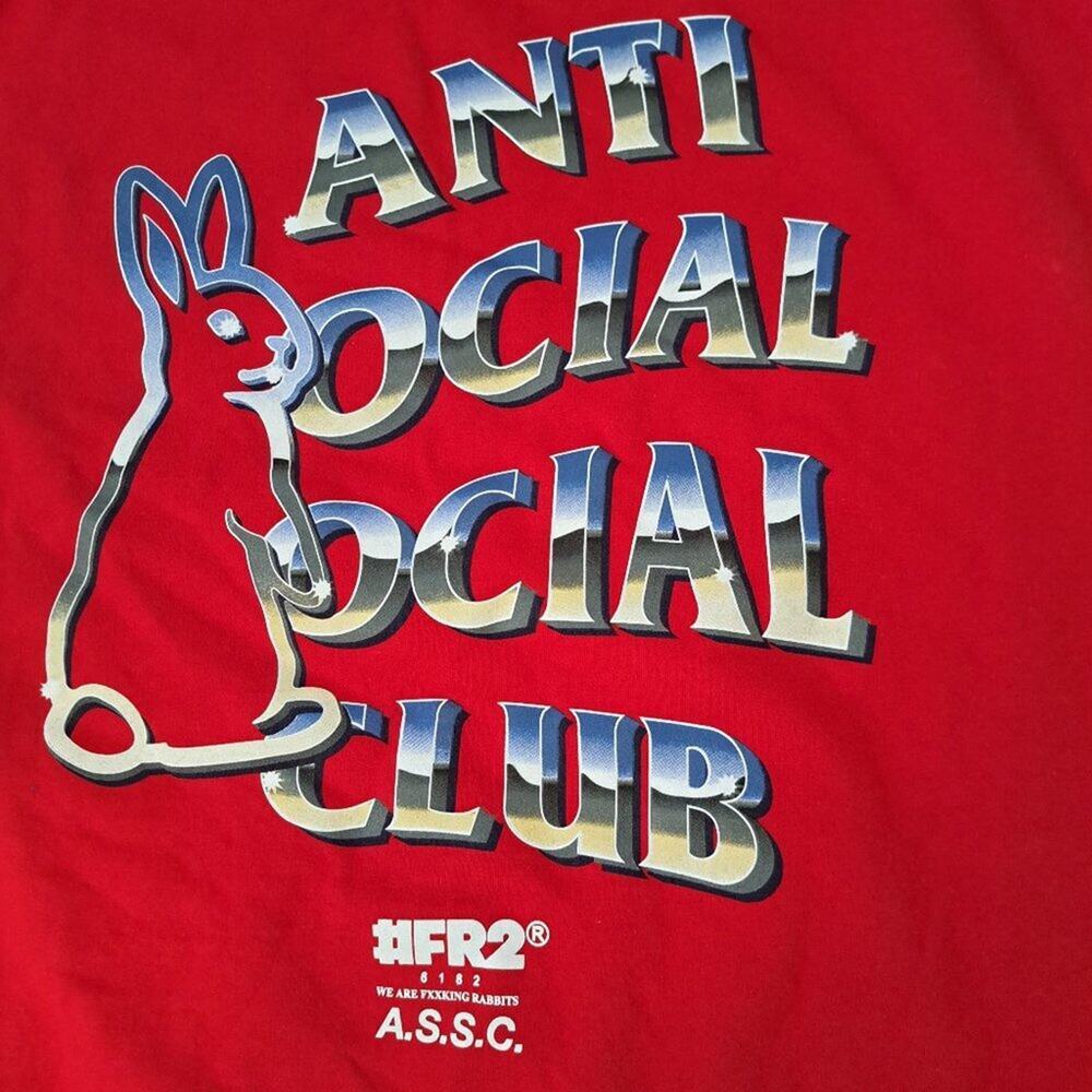 @Anti Social Social Club Rabbits Hoodie Red HFR2 Brand New
